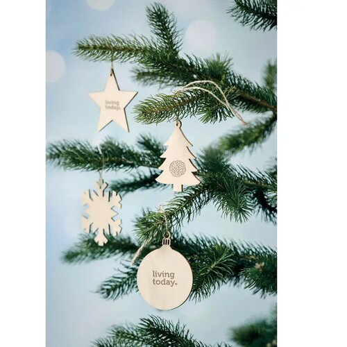 Boomhanger kerstbal Baly hout
