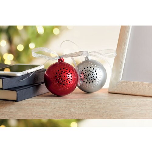 Draadloze speaker kerstbal Jingle ball Rood