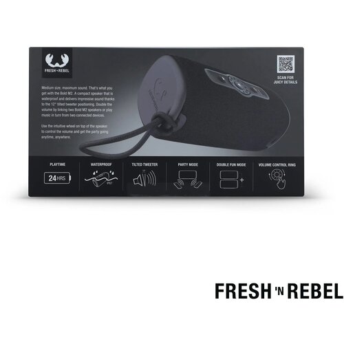  1RB7400 I Fresh 'n Rebel Bold M2 Waterbestendige Bluetooth Speaker donker gun metal