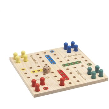 Ludo Wooden Game Spel Houtbruin Ludo Wooden Game Spel Houtbruin