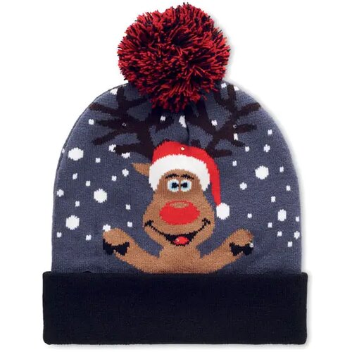 Gebreide kerstmuts led Shimas light blauw