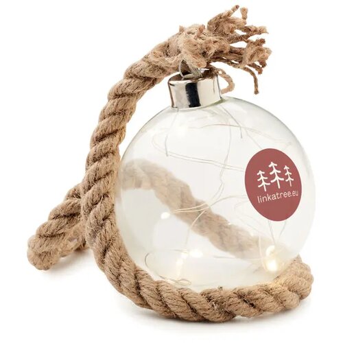 Glazen kerstbal led-lampje Baubli transparant