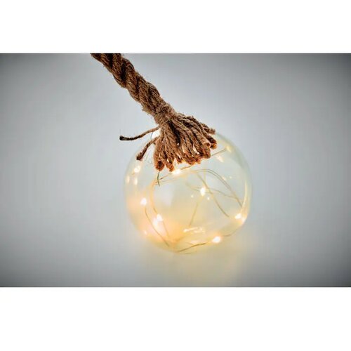 Glazen kerstbal led-lampje Baubli transparant
