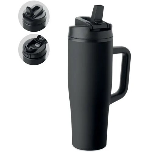 Dubbelwandige beker 900ml Atlanta zwart