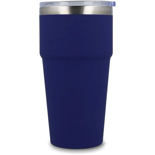 T-ceramic soft touch auto mok 500ml donkerblauw