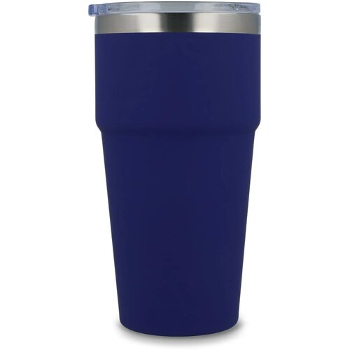 T-ceramic soft touch auto mok 500ml donkerblauw