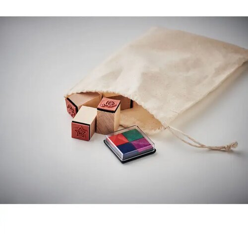 8 houten kerststempelset Stampie beige
