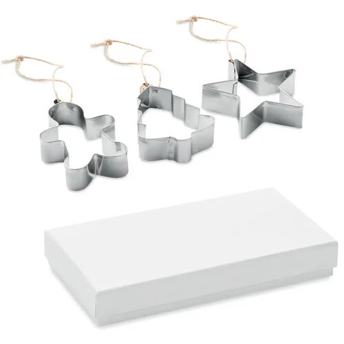 Koekvormpjes Cuqui set mat zilver