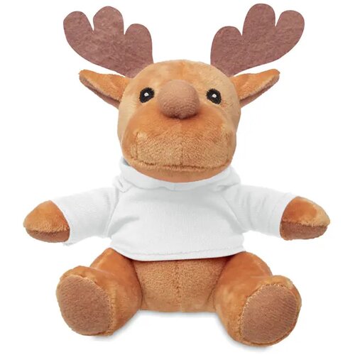 Rendier met hoodie Rudolph wit