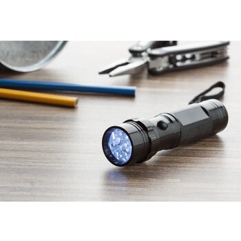 Aluminium Zaklamp Met 14 Led Lampjes Zwart Aluminium Zaklamp Met 14 Led Lampjes Zwart
