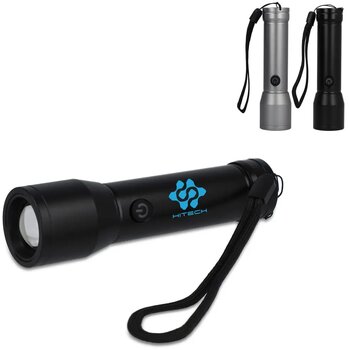 Oplaadbare IPX4-zaklamp van gerecycled aluminium zilver Oplaadbare IPX4-zaklamp van gerecycled aluminium zilver