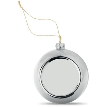 Sublimatie kerstbal Happy ball zilver Sublimatie kerstbal Happy ball zilver