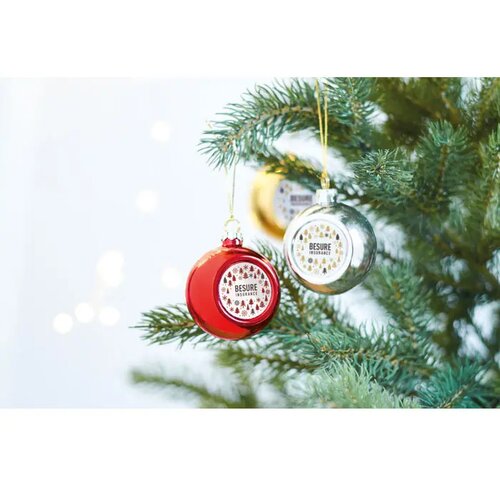Sublimatie kerstbal Happy ball rood