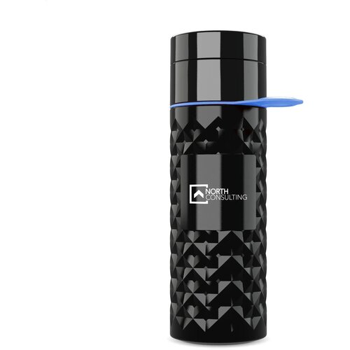 Join The Pipe Nairobi Ring Bottle Black 500Ml Waterfles Zwart/Lichtblauw 500 ml