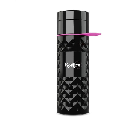 Join The Pipe Nairobi Ring Bottle Black 500Ml Waterfles Zwart/Roze 500 ml