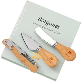 Wooosh Borgones Wine And Cheese Tool Set Houtbruin Wooosh Borgones Wine And Cheese Tool Set Houtbruin
