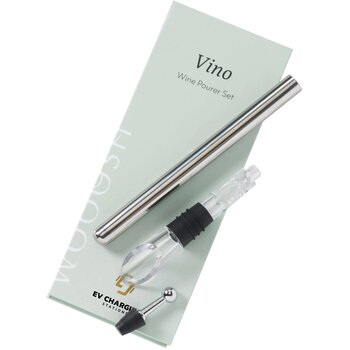 Wooosh Vino Wine Pourer Set Wijnschenker Zilver Wooosh Vino Wine Pourer Set Wijnschenker Zilver