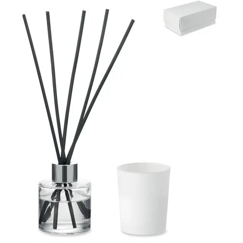 Vanille diffuser & kaarsenset Kaloma set wit