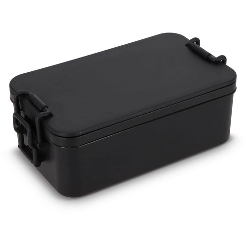 Dubbellaagse Lunchbox met Bestek zwart