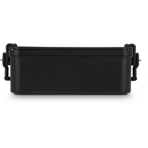 Dubbellaagse Lunchbox met Bestek zwart