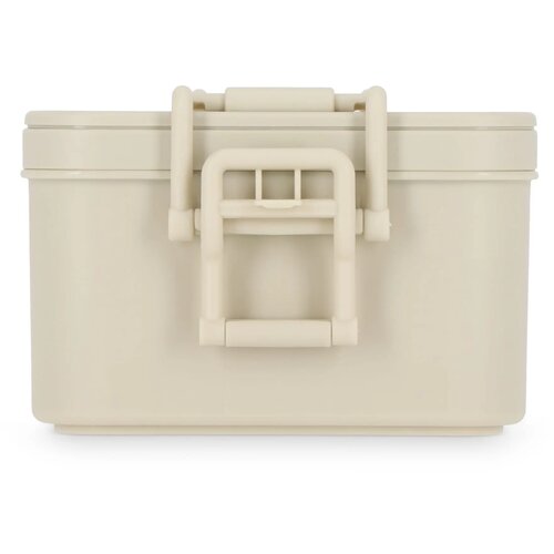 Dubbellaagse Lunchbox met Bestek beige