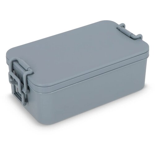 Dubbellaagse Lunchbox met Bestek grijs