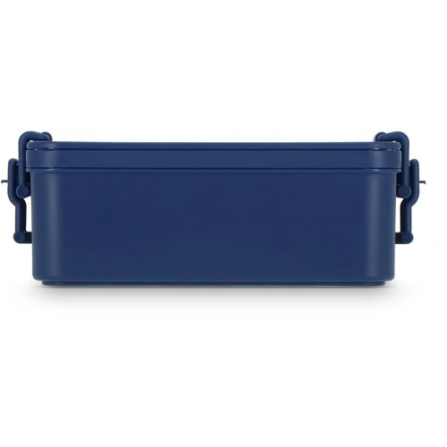 Dubbellaagse Lunchbox met Bestek donkerblauw