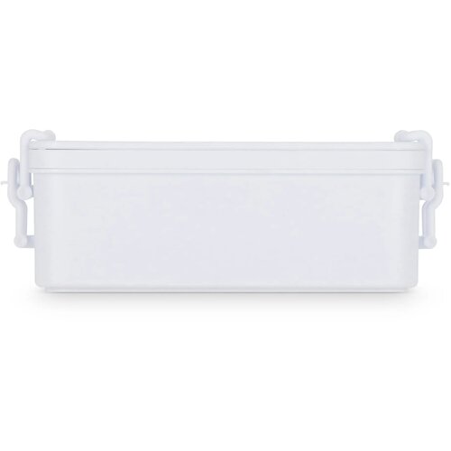 Dubbellaagse Lunchbox met Bestek wit
