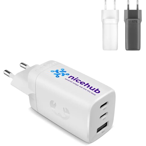 Fresh 'n Rebel 67W Laptop Snellader GaN USB-C &amp; USB-A