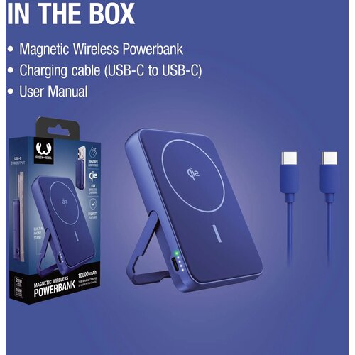 Fresh 'n Rebel Draadloze Powerbank 10000mAh Geschikt voor MagSafe blauw 10.000 mAh