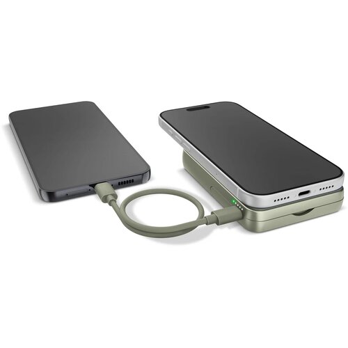 Fresh 'n Rebel Draadloze Powerbank 10000mAh Geschikt voor MagSafe dried green 10.000 mAh