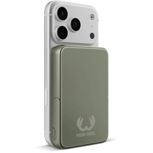 Fresh 'n Rebel Draadloze Powerbank 10000mAh Geschikt voor MagSafe dried green 10.000 mAh