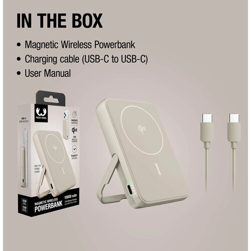 Fresh 'n Rebel Draadloze Powerbank 10000mAh Geschikt voor MagSafe beige 10.000 mAh
