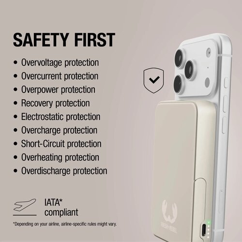 Fresh 'n Rebel Draadloze Powerbank 10000mAh Geschikt voor MagSafe beige 10.000 mAh