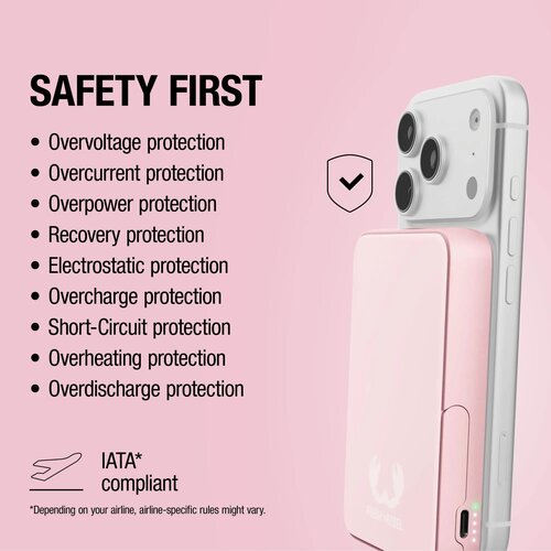 Fresh 'n Rebel Draadloze Powerbank 10000mAh Geschikt voor MagSafe roze 10.000 mAh