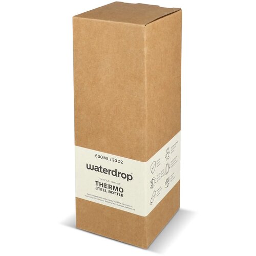 Waterdrop Roestvrijstalen Fles met Bamboe dop pastel blauw 600 ml