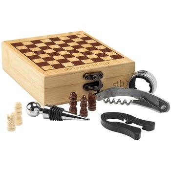 Wooosh Chessmate Wijngeschenkset Houtbruin Wooosh Chessmate Wijngeschenkset Houtbruin