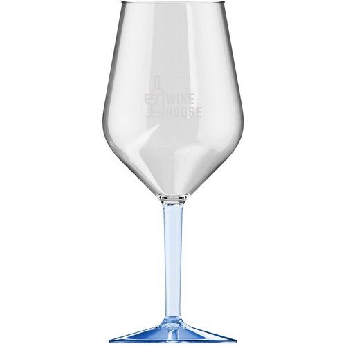 Happyglass Lady Abigail Trans Wijnglas Tritan 470 Ml Transparant Blauw
