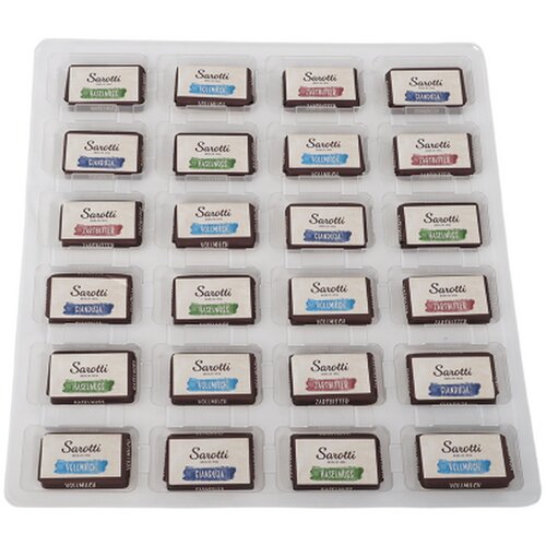 Adventskalender vierkant met 24 Zwitserse Sarotti Napolitains custom made