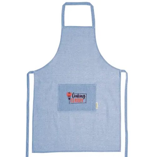 AROLA schort van gerecycled katoen middenblauw