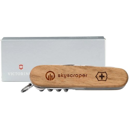 Victorinox Huntsman Wood Zakmes In Geschenkdoos Bruin