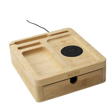 Walter Bamboo Big Dock 15W Organizer En Oplader Bamboe Walter Bamboo Big Dock 15W Organizer En Oplader Bamboe