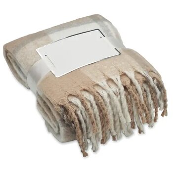 Geruite mohair deken Quet beige Geruite mohair deken Quet beige