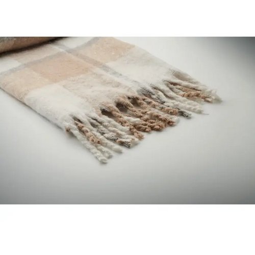 Geruite mohair deken Quet beige