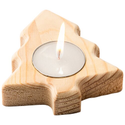 MAKA kaars in een houten houder boom