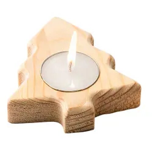 MAKA kaars in een houten houder boom