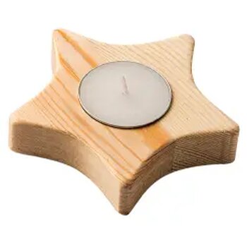 MAKA kaars in een houten omhulsel ster MAKA kaars in een houten omhulsel ster