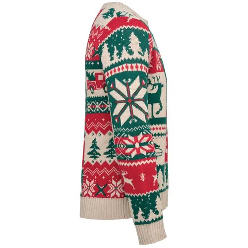 Gebreide kersttrui s-m Shimis beige