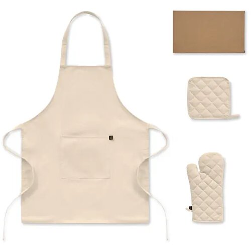 Gerecycled katoenen keukenset Gala set beige