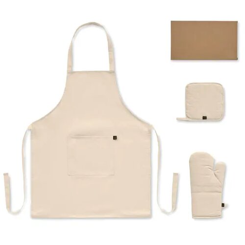 Gerecycled katoenen keukenset Gala set beige